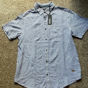 NWT Buffalo linen blend button down size S
